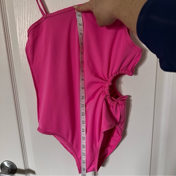 HOT Pink One-Shoulder Swimsuit Barbie kids size 14-16 or women’s small NWOT cute - Picture 9 of 11
